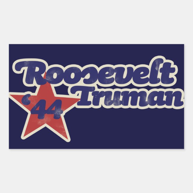 Roosevelt Truman 1944 Rechteckiger Aufkleber (Vorderseite)