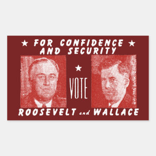 Roosevelt + Wallace, rot Rechteckiger Aufkleber