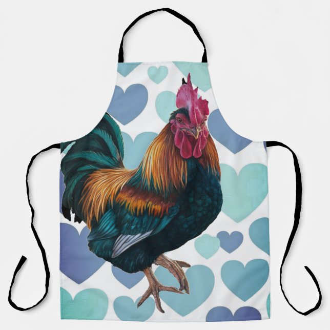Rooster All-over Print Kitchen Schürze (Vorderseite)