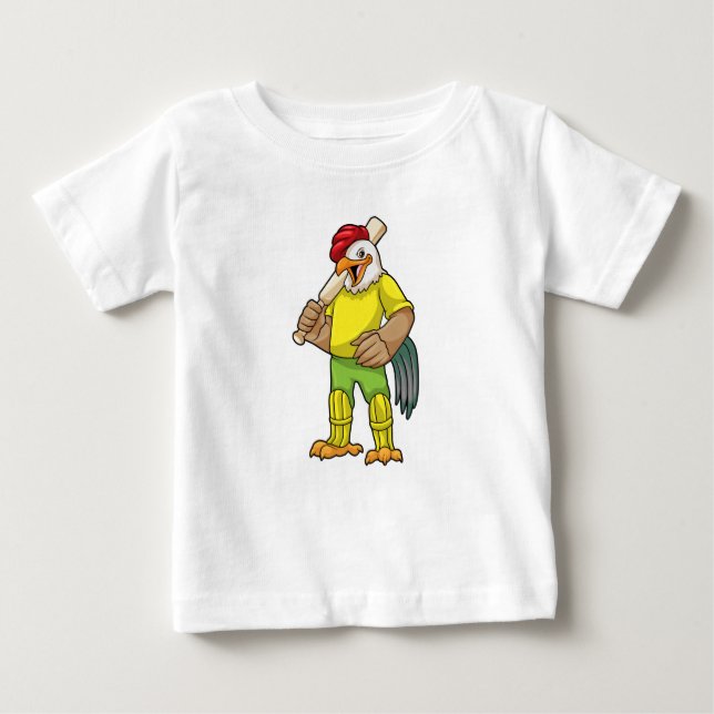 Rooster als Batsman mit Cricket Fleet Baby T-shirt (Vorderseite)