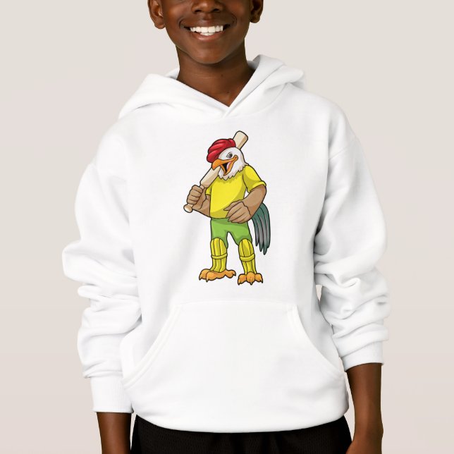 Rooster als Batsman mit Cricket Fleet Hoodie (Vorderseite)