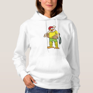 Rooster als Batsman mit Cricket Fleet Hoodie