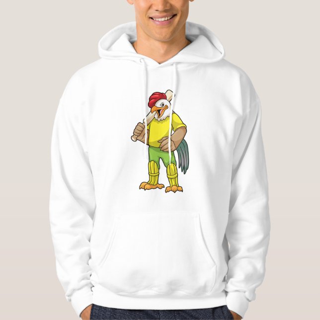 Rooster als Batsman mit Cricket Fleet Hoodie (Vorderseite)