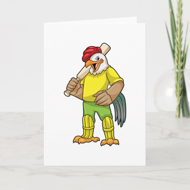 Rooster als Batsman mit Cricket Fleet Karte (Vorderseite)