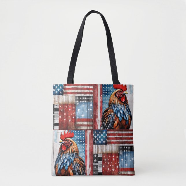 Rooster American Flag Folkart (Vorderseite)