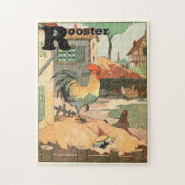 Rooster Animal Alphabet Letter Puzzle