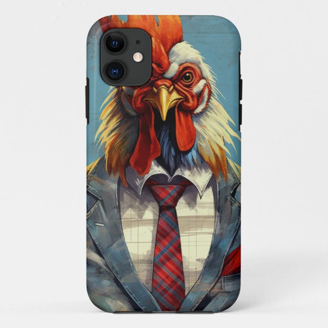 Rooster Anzug iPhone Gehäuse Case-Mate iPhone Hülle (Rückseite)