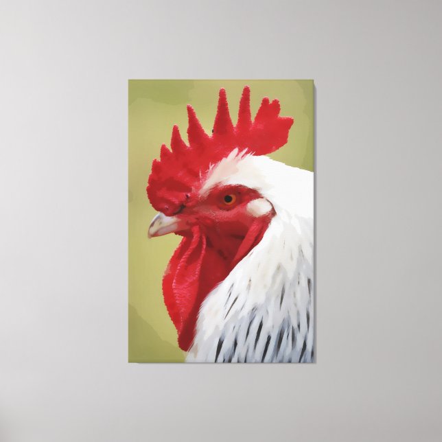 ROOSTER ART DRUCKSTRETCHIERTE LEINWAND (Vorderseite)