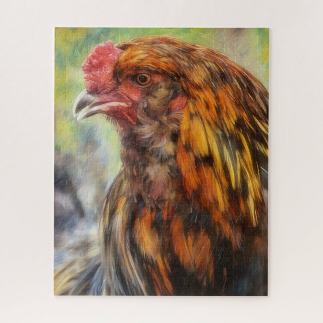 Rooster Art Farm Art Style Puzzle (Vertikal)
