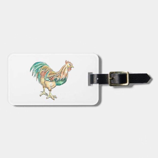 Rooster Art Gepäckanhänger (Vorderseite horizontal)