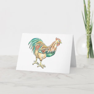 Rooster Art Grußkarte Karte
