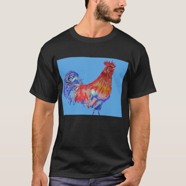 Rooster Art Hühnerwald Mans T Shirt (Vorderseite)