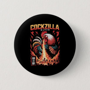Rooster Art Japanesechicken Niedlich Chicken Lover Button