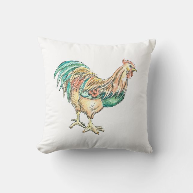 Rooster Art Kissen (Vorderseite)