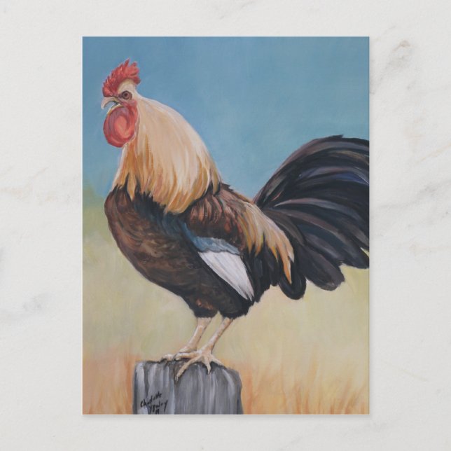 Rooster Art Reproduction Postcard Postkarte (Vorderseite)