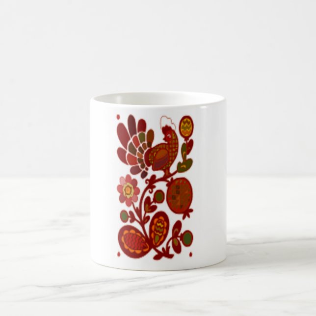 ROOSTER AUF BLUME KAFFEETASSE (Mittel)
