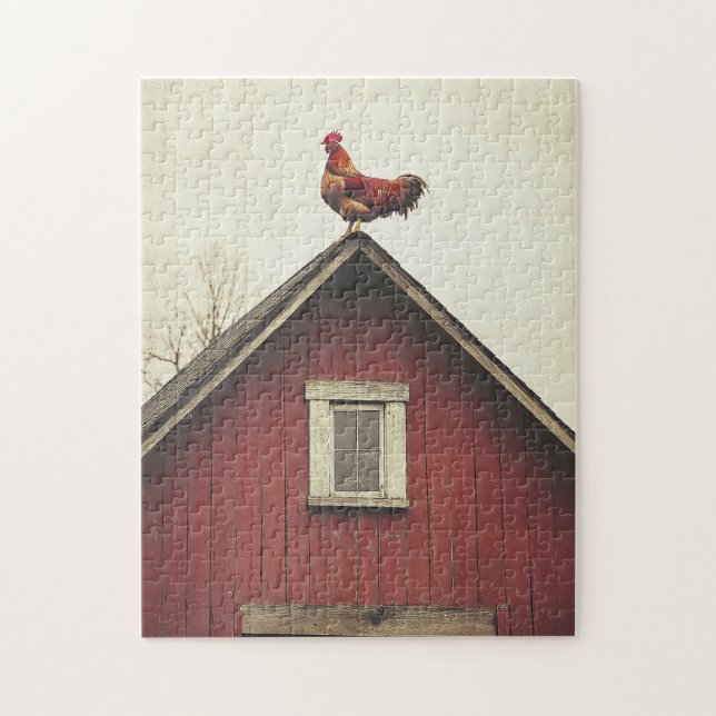 Rooster auf dem Dach Puzzle (Vertikal)