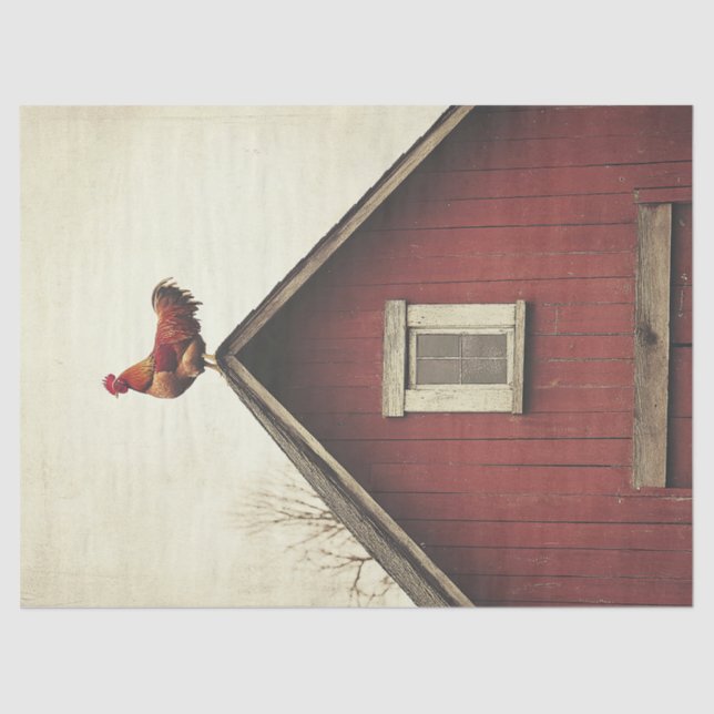 Rooster auf der Roof Decoupage Seidenpapier (Vorderseite)