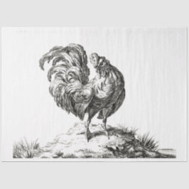 Rooster auf einer Vintagen Hügel-Entdeckungsreise Seidenpapier