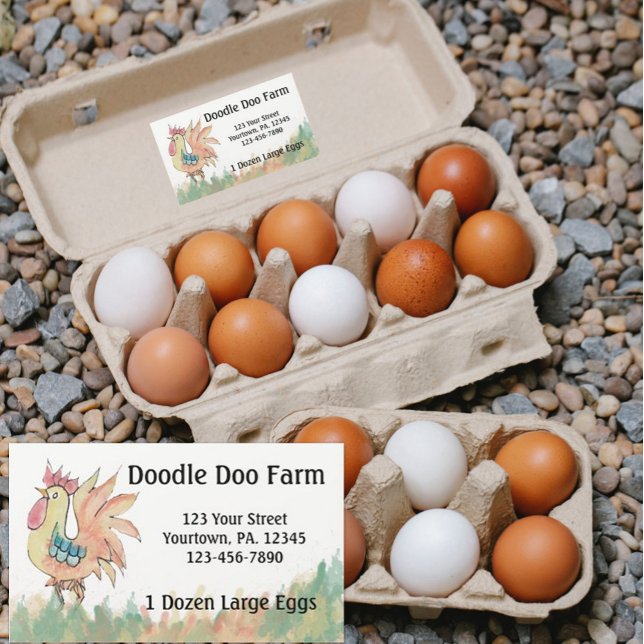 Rooster-Aufkleber für benutzerdefinierte Eier Rechteckiger Aufkleber (Von Creator hochgeladen)