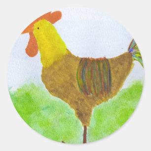 Rooster-Aufkleber Runder Aufkleber