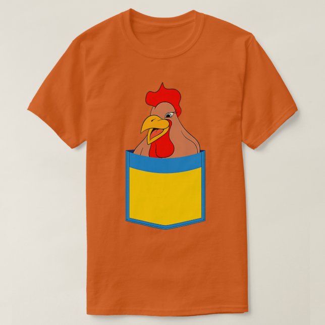 Rooster-Bauer Tier Lover Farm Bird Niedlich Pocket T-Shirt (Design vorne)