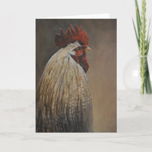 Rooster Bird Art Grußkarte Karte
