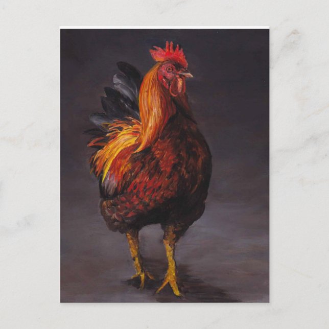 Rooster Bird Art Postkarte (Vorderseite)
