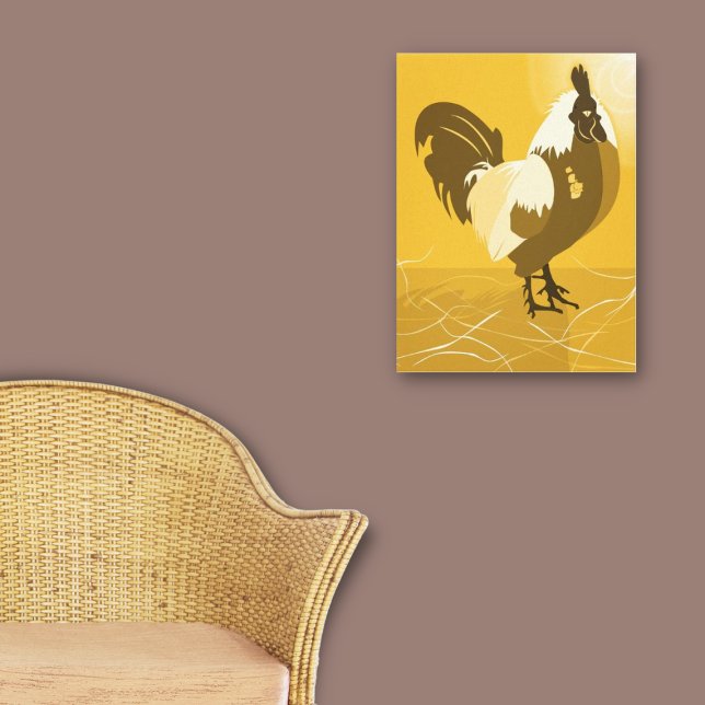 Rooster Bird Country Animal Yellow Family Zuhause Leinwanddruck (Rooster Bird Country Animal Yellow Family Home Canvas Print)