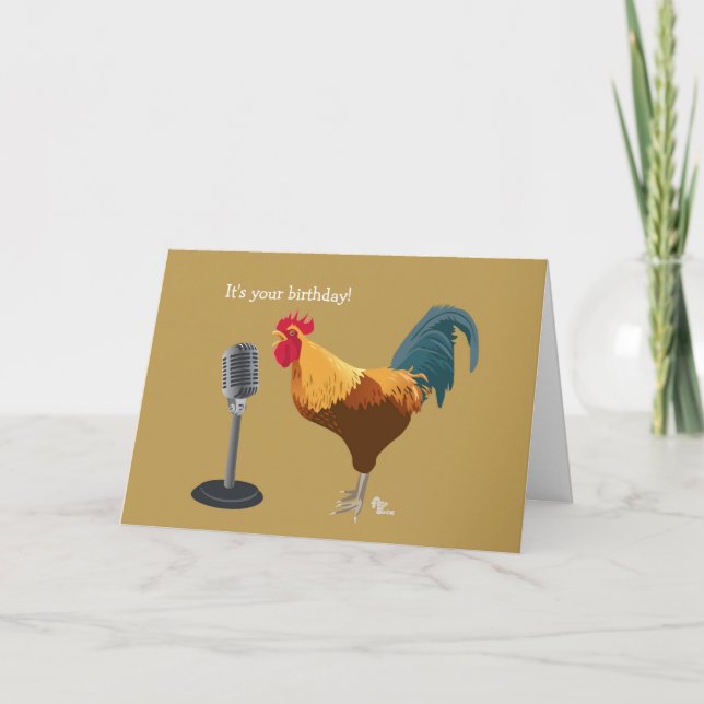 Rooster Birthday Card Karte (Vorderseite)