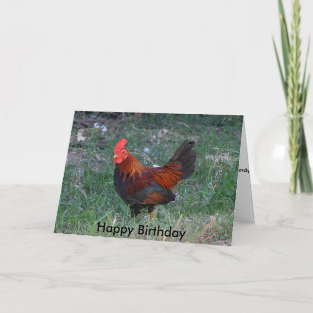 Rooster Birthday Card Karte (Vorderseite)