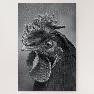 Rooster Black and White Puzzle