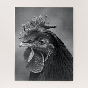 Rooster Black and White Puzzle