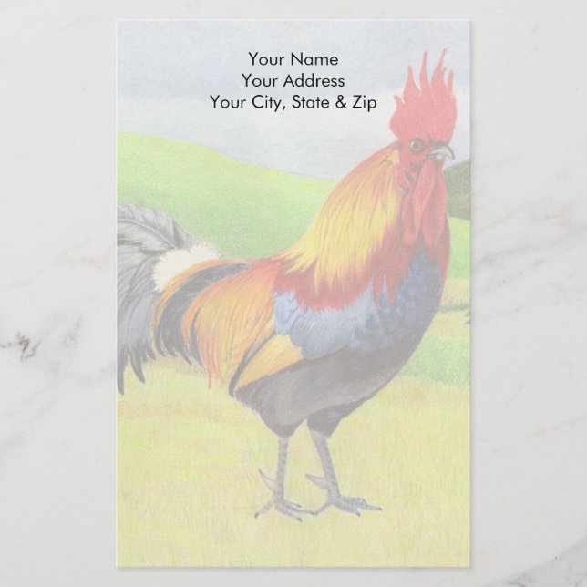 Rooster Briefpapier (Vorderseite)