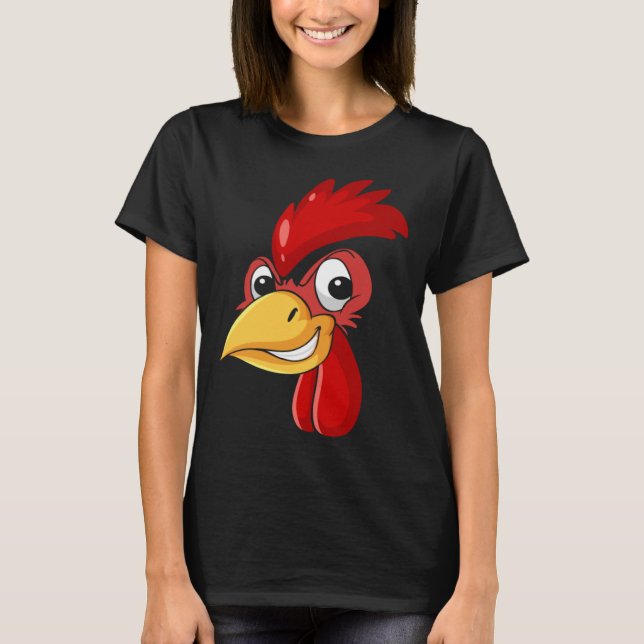 Rooster Chicken Face Cockfight Bird Halloween C T-Shirt (Vorderseite)