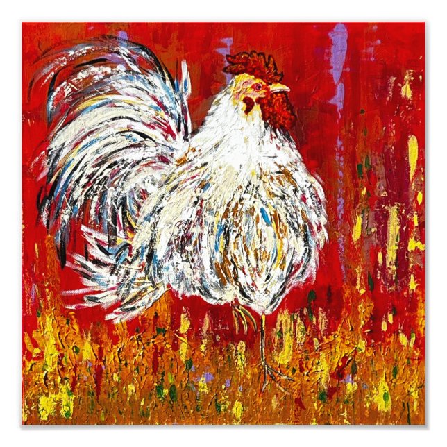 Rooster Chicken Print Fotodruck (Vorne)
