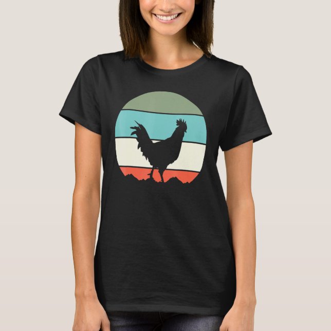 Rooster Chicken Retro T-Shirt (Vorderseite)