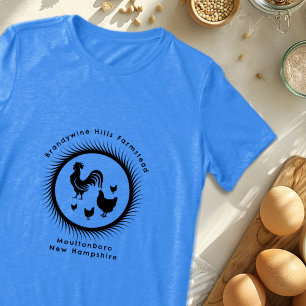 Rooster-Chickens Schwarz-Design mit Text Tri-Blend Shirt