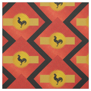 Rooster Chinese Zodiac   Rot, Gold und Schwarz Stoff