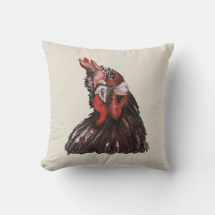 Rooster Clucking Farmhouse Kissen