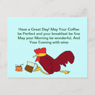 Rooster Coffee Great Day Postkarte
