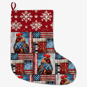 Rooster Country USA Weihnachten Großer Weihnachtsstrumpf