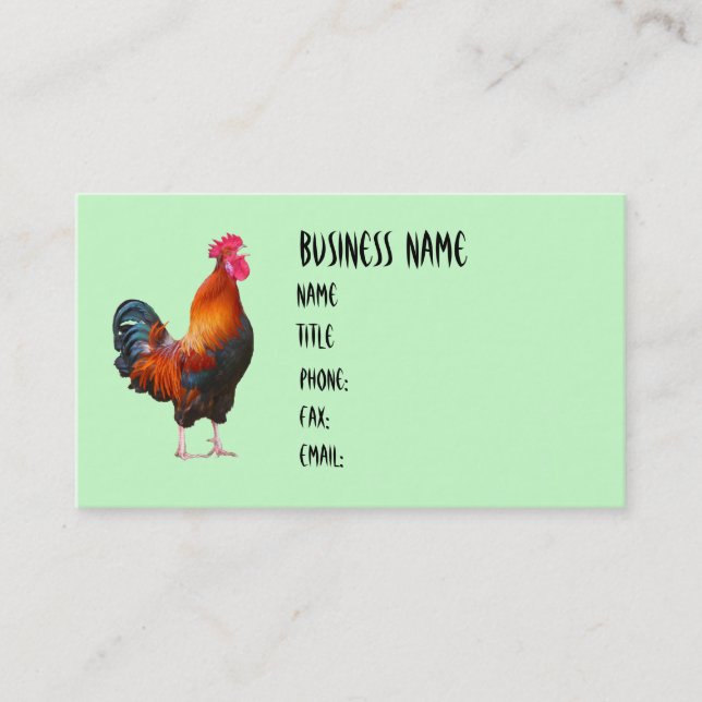 Rooster Crowing Business Cards Visitenkarte (Vorderseite)