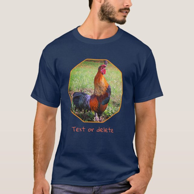 Rooster Crowing Farm Animal Personalized T-Shirt (Vorderseite)