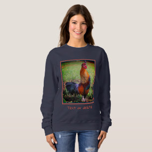 Rooster Crowing Farm Tier Personalisiert Sweatshirt