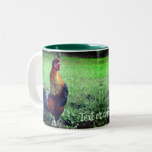 Rooster Crowing Personalisiert Animal Zweifarbige Tasse
