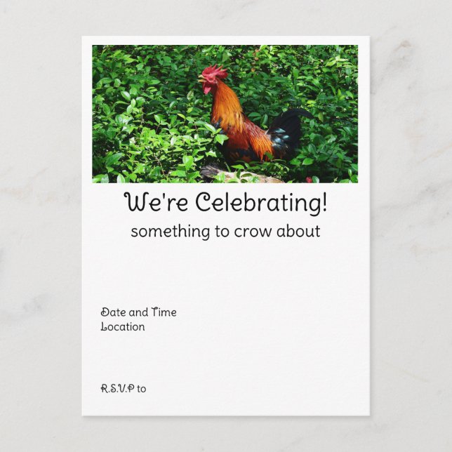 Rooster Crowing Postkarte (Vorderseite)