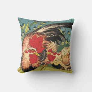 Rooster Family Fine Art Kissen