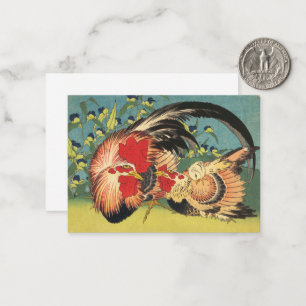 Rooster Family Fine Art Mitteilungskarte