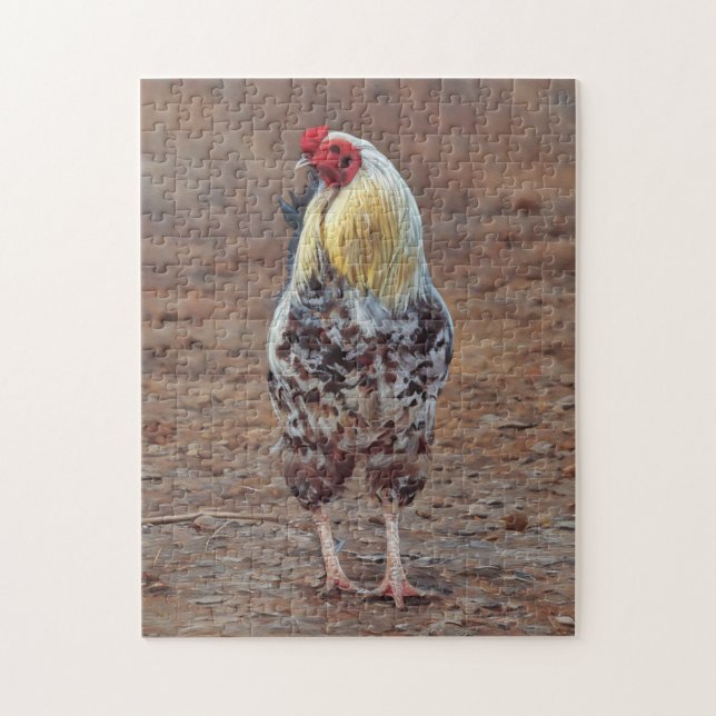 Rooster Farm Free Range Chicken Art Puzzle (Vertikal)